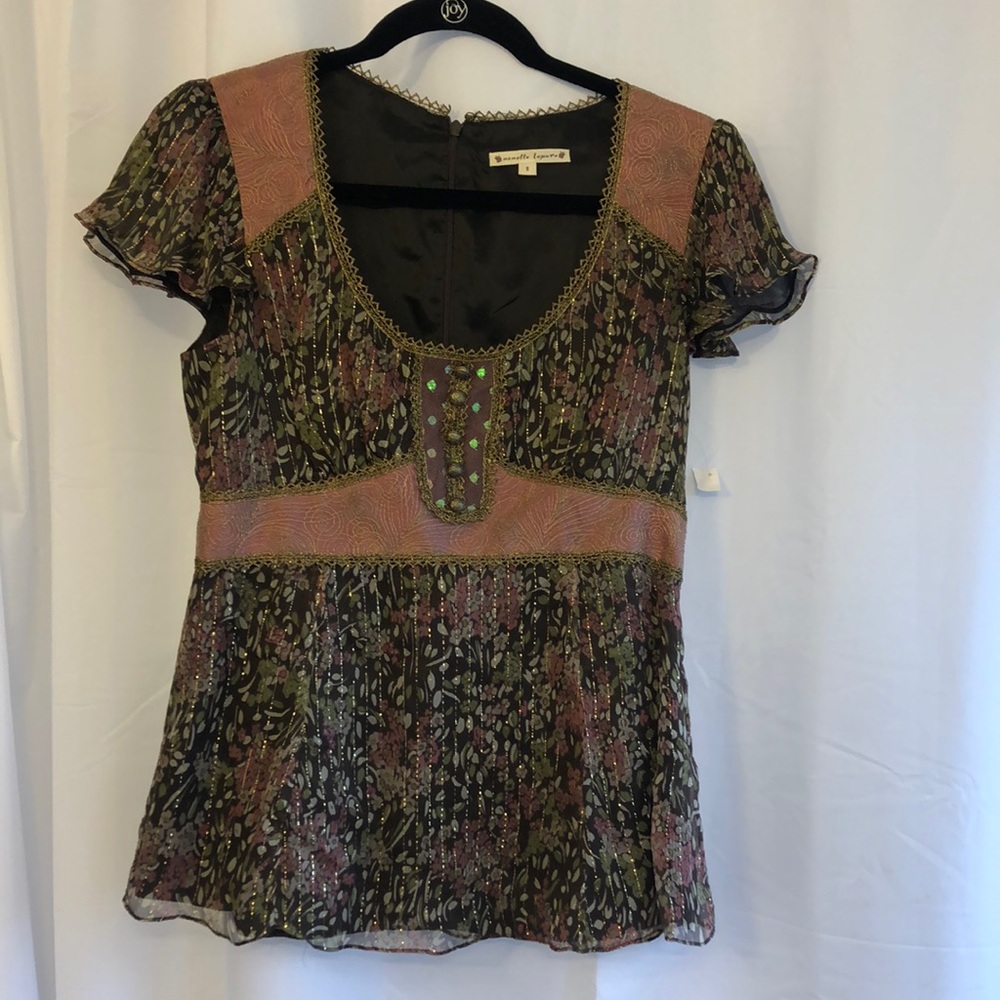Nanette Lepope size 8 short sleeve shirt NWT
